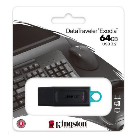 Φορητή μνήμη Kingston Exodia DTX-64GB USB 3.2 Black DTI Flash stick memory Blister