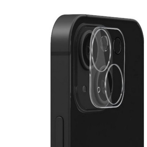 Tempered Glass Camera iPhone 15 / 15 PLUS Full cover frame clear Blister