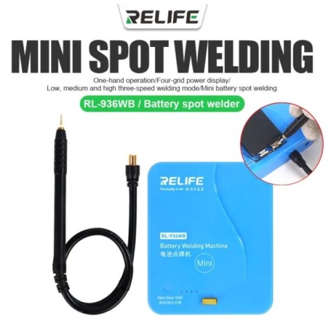 Συσκευή κόλλησης επαφών μπαταρίας Relife RL-936WB Mini spot welding machine battery contact Battery Lion 5000mah Box