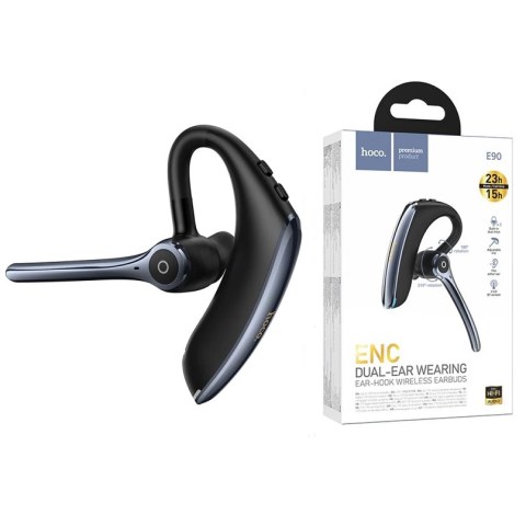 Ασύρματο ακουστικό Handsfree Bluetooth Hoco E90 ENC Dual Ear Wearing Earloop Black