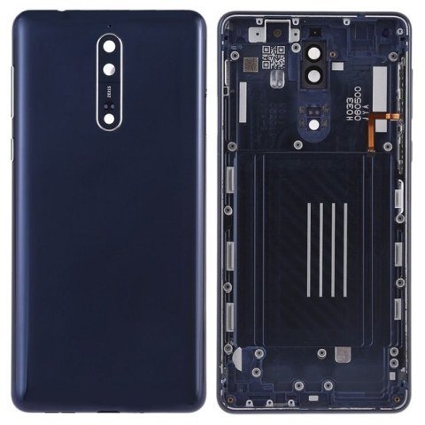 Battery back cover Nokia 8 (TA-1012), Nokia 8, 8 Dual Sim (TA-1004), Nokia 8 Dual Sim Dark Blue OEM w/parts camera glass Bulk