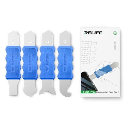 Εργαλεία ανοίγματος κινητών Relife TD2 PRO Metallic 4 pcs Μεταλική λεπτή λαμα με 8 διαφορετικές πλευρές και σχήματα