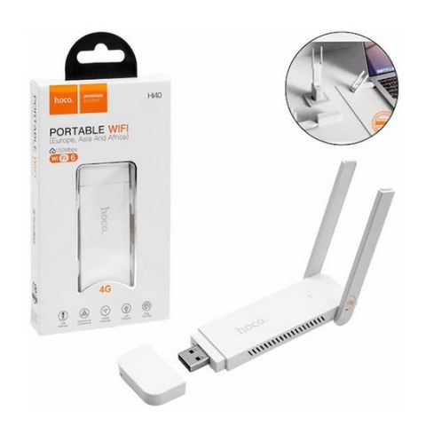 Ασύρματη φορητή συσκευή Hoco HI40 USB Α 4G WIFI 6 White αντάπτορας Δικτύου 150Mbps / 50mbps Box