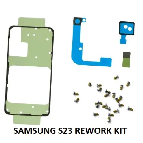 Γνήσια αυτοκόλλητη ταινία Samsung Galaxy S23 5G 2023 SM-S911B για το πίσω καπάκι battery Cover Rework KIT set Blister SVP ORIGINAL