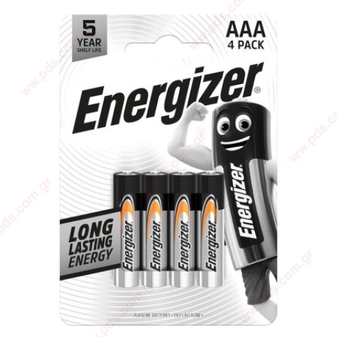Αλκαλική μπαταρία Energizer Alkaline LR03 AAA 1.5V (Type AAA / MN2400 / LR03) 1 Pack of 4 pcs Blister