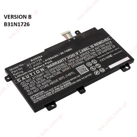 Battery ASUS Laptop G531 (B31N1726) FX505 VERSION A Lion 3900mAh 11.40 Volt Blister