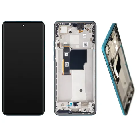 Γνήσια οθόνη Motorola Edge 40 Neo (XT-2307-1) Blue Petrol Caneel Bay W/Frame LCD Display P-OLED Touch Screen Digitizer σε μπλέ χρώμα ORIGINAL (ΕΞΑΝΤΛΗΘΗΚΑΝ)