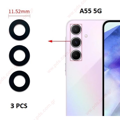 Back camera glass Samsung Galaxy A55 5G A556 Repair lens set 3 pcs 