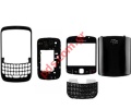 Original BlackBerry 8520 Housing Black set + Keypad black (5 pcs)