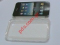 Transparent hard plastic case for Apple iPhone 4G in white color