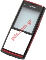 Original fron cover Nokia X2-00 black/red with len