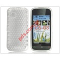 Transparent hard plastic case for Nokia C5-03 TRN White cyrcle