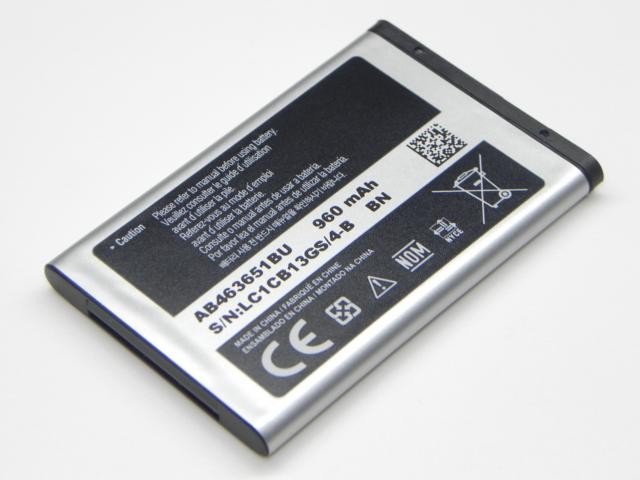  Samsung AB463651BE Lion 3.7V, 960mAh Model L770, J800, C3060 