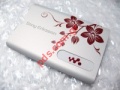 Original battery cover SonyEricsson W595 Flower white + Label