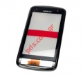 Original housing Nokia C6-01 Front Cover + Display Glass + Touch Screen Black color