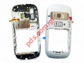 Original housing Nokia C7-00 Middlecover Frosty metal White whith parts