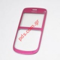 Original front cover Nokia C3-00 with display glass Pink color