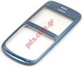 Original front cover Nokia C3-00 with display glass Slate/Blue Grey color