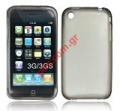 Transparent hard plastic case for Apple iPhone 3G/3GS in black color