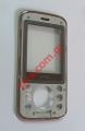 Original SonyEricsson W395 front frame whith display glass in color pink