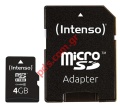   Intenso MicroSD 4GB C10 (BLISTER) w/Adapter