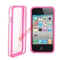 Apple iPhone 4G, 4S Bumper Style Case in Clear Transparent pink