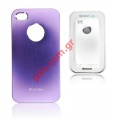 Hard metal case back cover for Apple iPhone 4G, 4S in Violet color (BOX PACKING) 