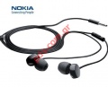 Original stereo hands free 3.5mm headset Nokia WH-208 Black bulk