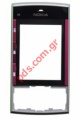 Original housing Nokia X3 front cover in Pink color and display glass