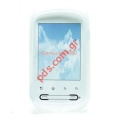 Transparent hard silicon case for LG P350 white
