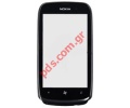 Original housing Nokia Lumia 610 NFC Frontcover + Touch Unit in black color.