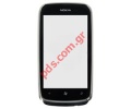 Original housing Nokia Lumia 610 Frontcover + Touch Unit in White (nickel) color.