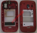 Original middle cover frame housing Nokia Asha 302 B cover Plum Red with parts