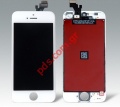 Set LCD Apple iPhone 5 White (A1428) White color including LCD+GLASS+DIGITIZER