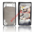Transparent hard plastic silicon case for LG Optimus L7 P700 in black color