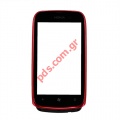 Original housing Nokia Lumia 610 Frontcover + Touch Unit in color Magenta (red).