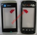 Original housing Nokia Asha 305, 306 A Cover with touch window Digitazer in White color 