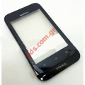 Original housing front cover Sony Xperia Tipo ST21i with Digitazer touch screen in black color
