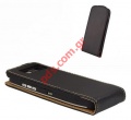 Leather case Flip open slim magnetic Nokia E52 Black