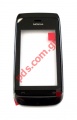 Original housing Nokia Asha 308, Asha 309 A Cover with touch window Digitazer in Black color