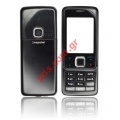 Compatible housing set (COPY) Nokia 6300 Black with keypad