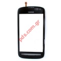 Housing (OEM) Nokia 808 Pure View Frontcover + Touch Unit in black color.