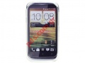 Transparent hard plastic case TRN HTC Desire X in white color