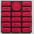 Original keypad for Nokia 206 magenta red color