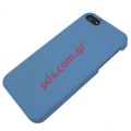 Back hard case Apple iPhone 5 special finishing grain in Blue color