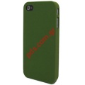 Back hard case Apple iPhone 5 special finishing grain in Green color
