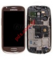 Original LCD Display set Samsung GT Galaxy S3 Mini i8190 Brown Complete with Touch Unit Digitazer 