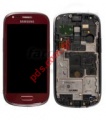 Original LCD Display set Samsung GT Galaxy S3 Mini i8190 Red Complete with Touch Unit Digitazer 