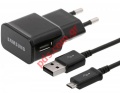 Original travel charger set Samsung ETA-U90EBE with Micro-USB Black (BULK) ETA-U90EB+ECB-DU4ABE