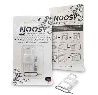    4 in1 SIM to Noosy (BULK) White adapter  .